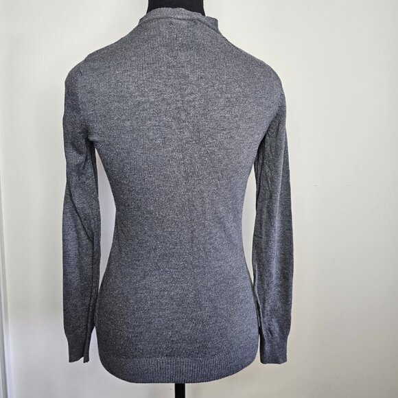 Le Chateau Women's Grey V-Neck Button up Cardigan Sweater, XXS - Picture 2 of 11